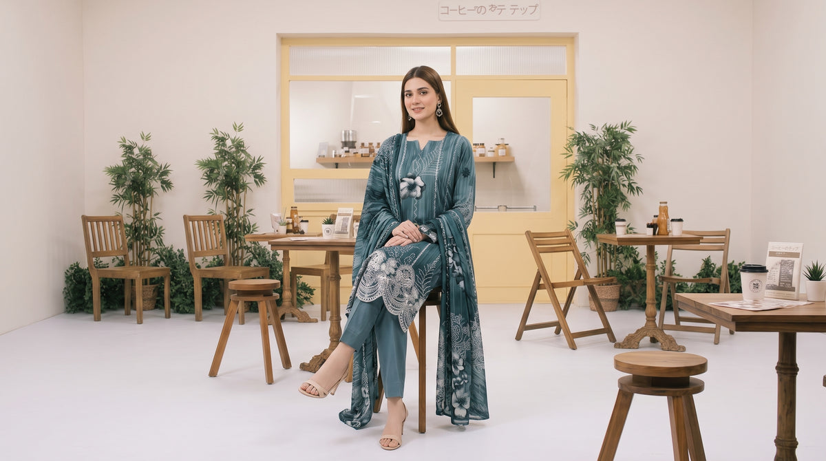 MIRAAS 3pcs Un-Stitched Emb Printed Staple [D-5933]