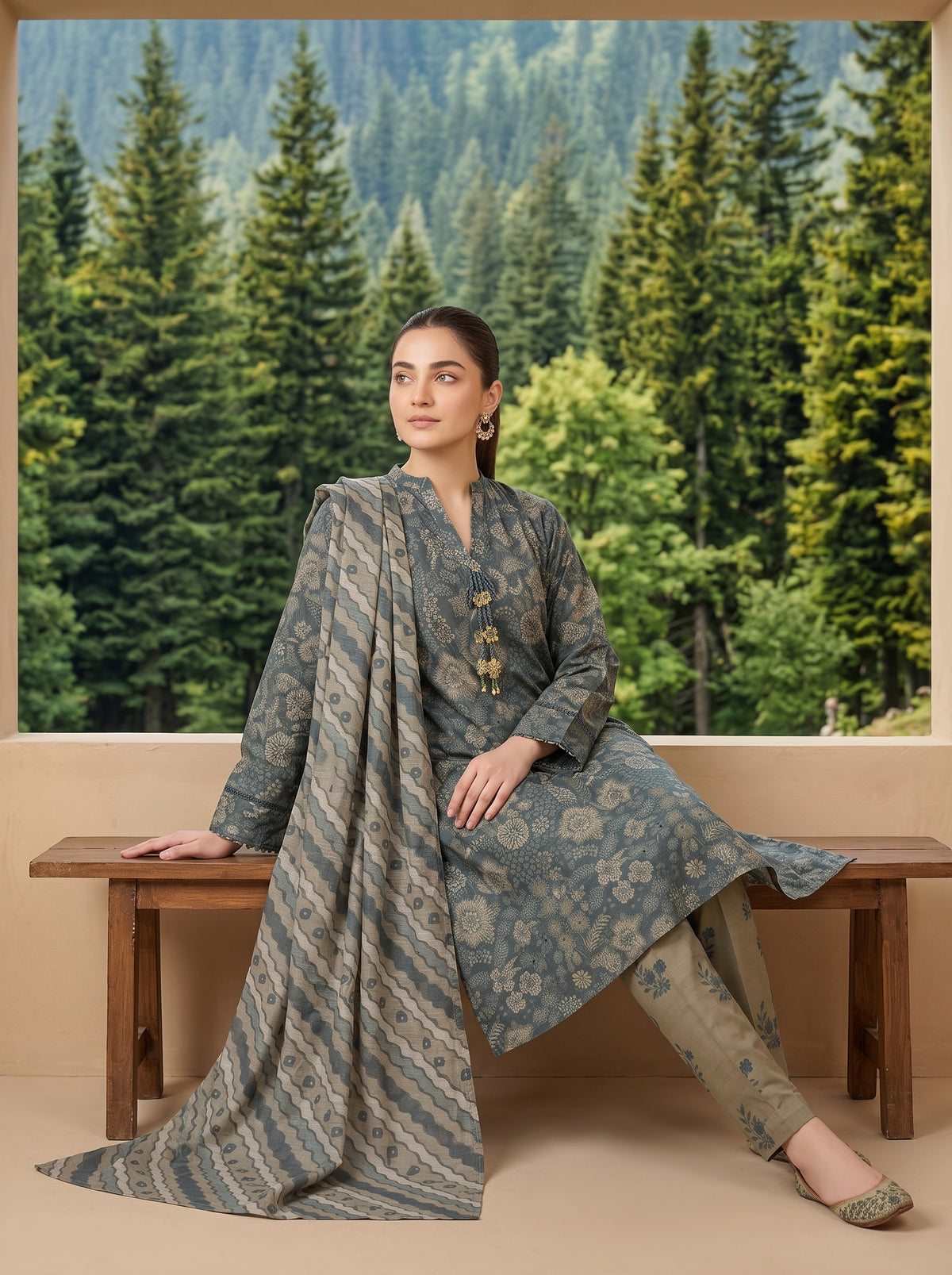 HAYAL V1 Stitched Emb Printed Lawn [D-4520]