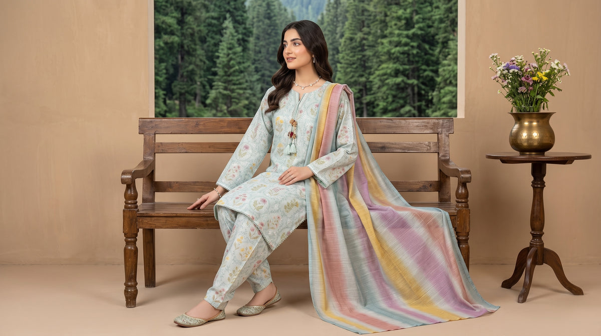 HAYAL V2 Stitched Emb Printed Lawn [D-4525]