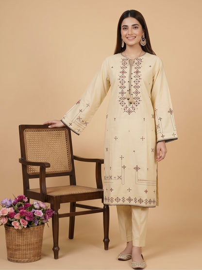 NAIMAAH 2pcs Stitched Emb Cotton [D-5155]