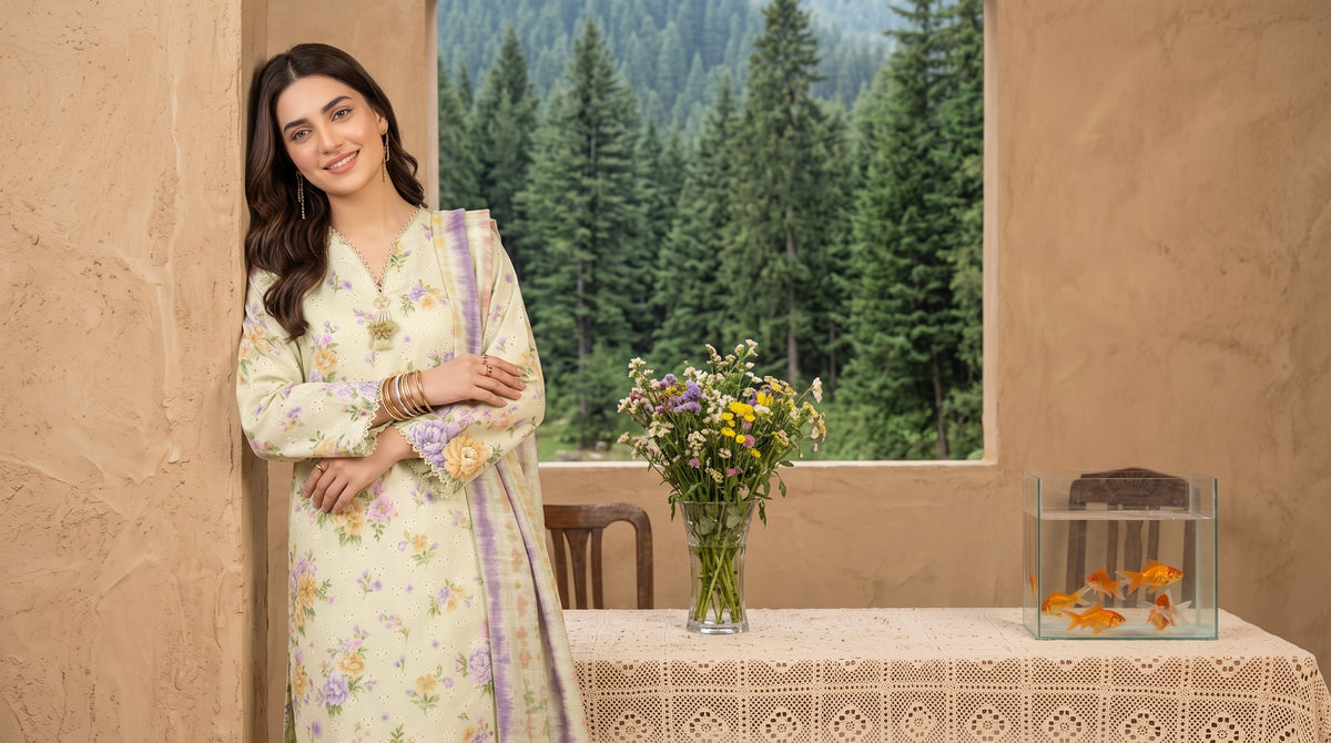 HAYAL V1 Stitched Emb Printed Lawn [D-4518]