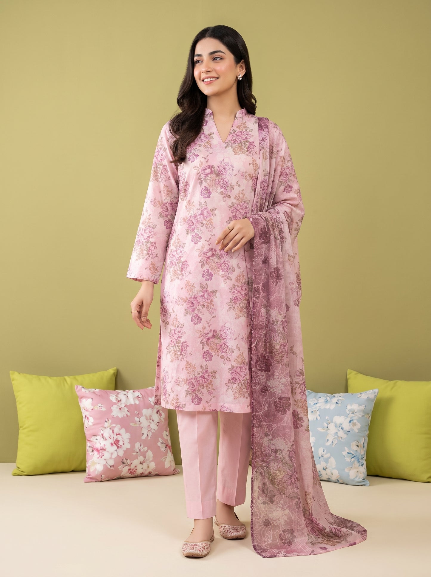 KHOYA 3pcs Un-Stitched Printed Lawn [D-5425]
