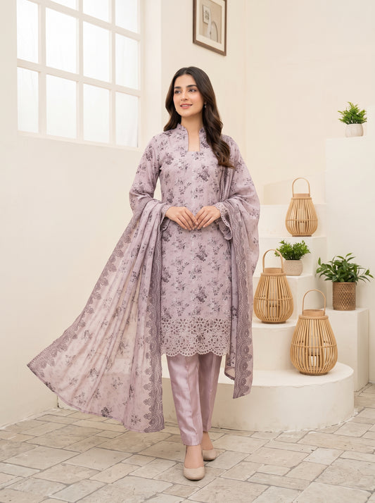 CALIA 3pcs Un-Stitched Emb Printed Staple [D-6080]