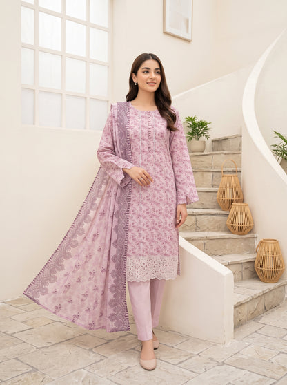 CALIA 3pcs Un-Stitched Emb Printed Staple [D-6077]