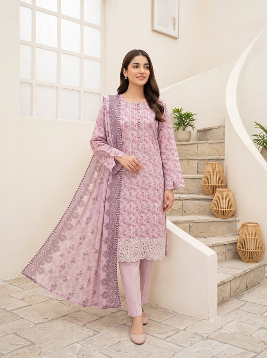 CALIA 3pcs Un-Stitched Emb Printed Staple [D-6077]