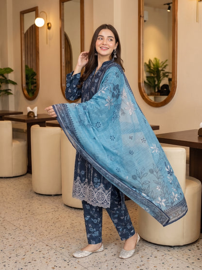ZAINA 3pcs Un-Stitched Emb Printed Cotton [D-5955]
