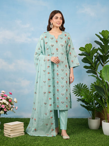 SOFIA 3pcs Un-Stitched Emb Cambric [D-4893]