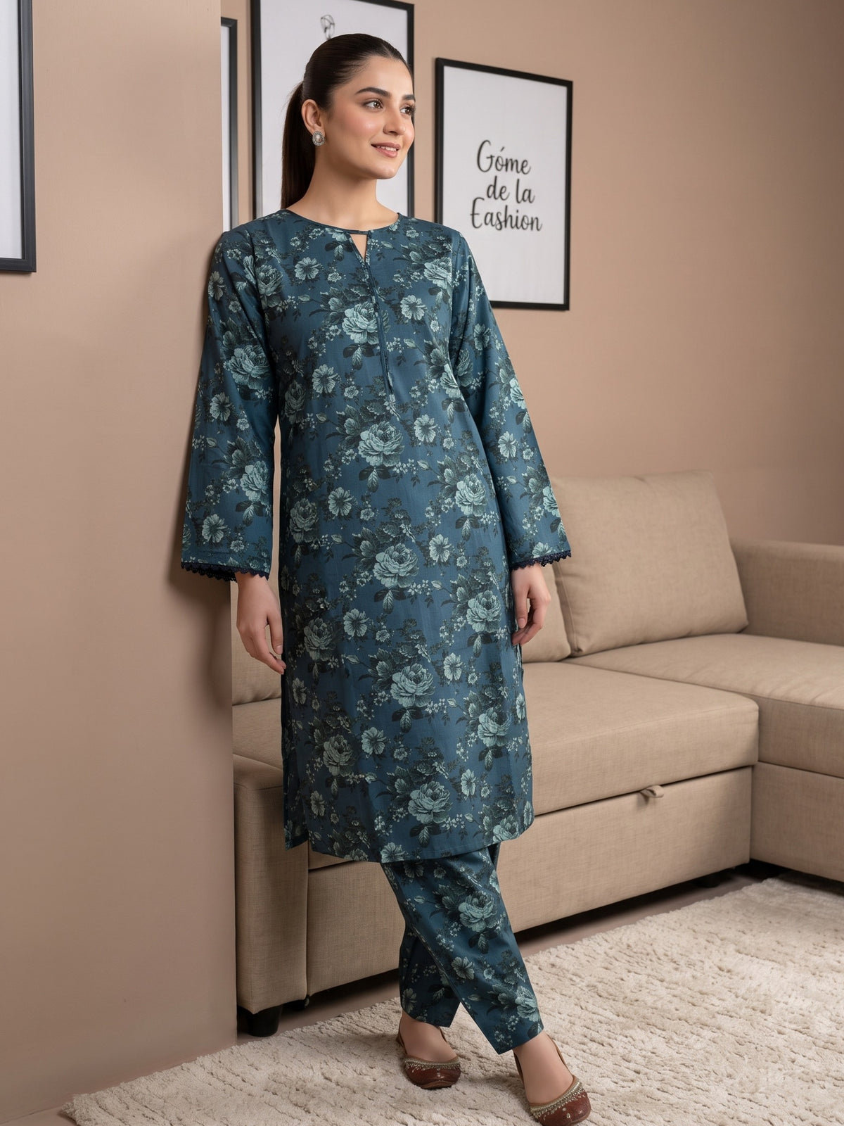 OLVERA 2pcs Stitched Printed Staple [D-6060]