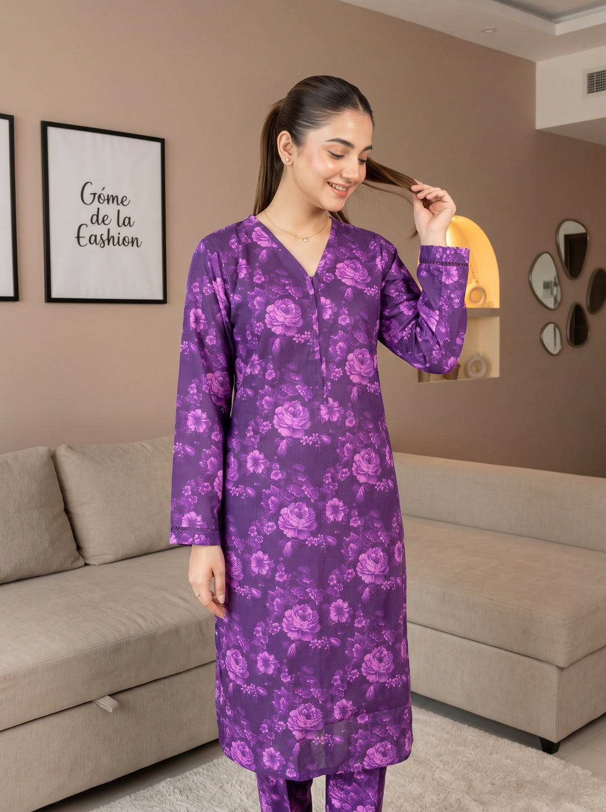 OLVERA 2pcs Stitched Printed Staple [D-6055]