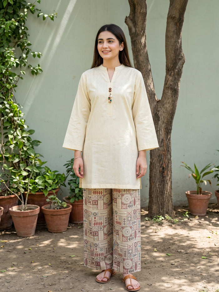 AFSANE 2pcs Stitched Emb Cotton [D-4483]
