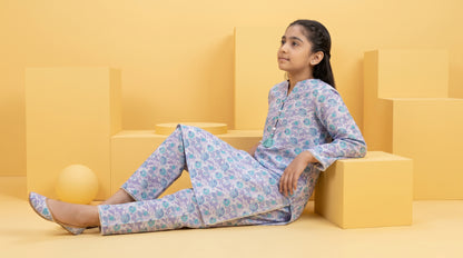 LITTLE TWIRLS 2pcs Stitched Printed Cotton [D-5601]
