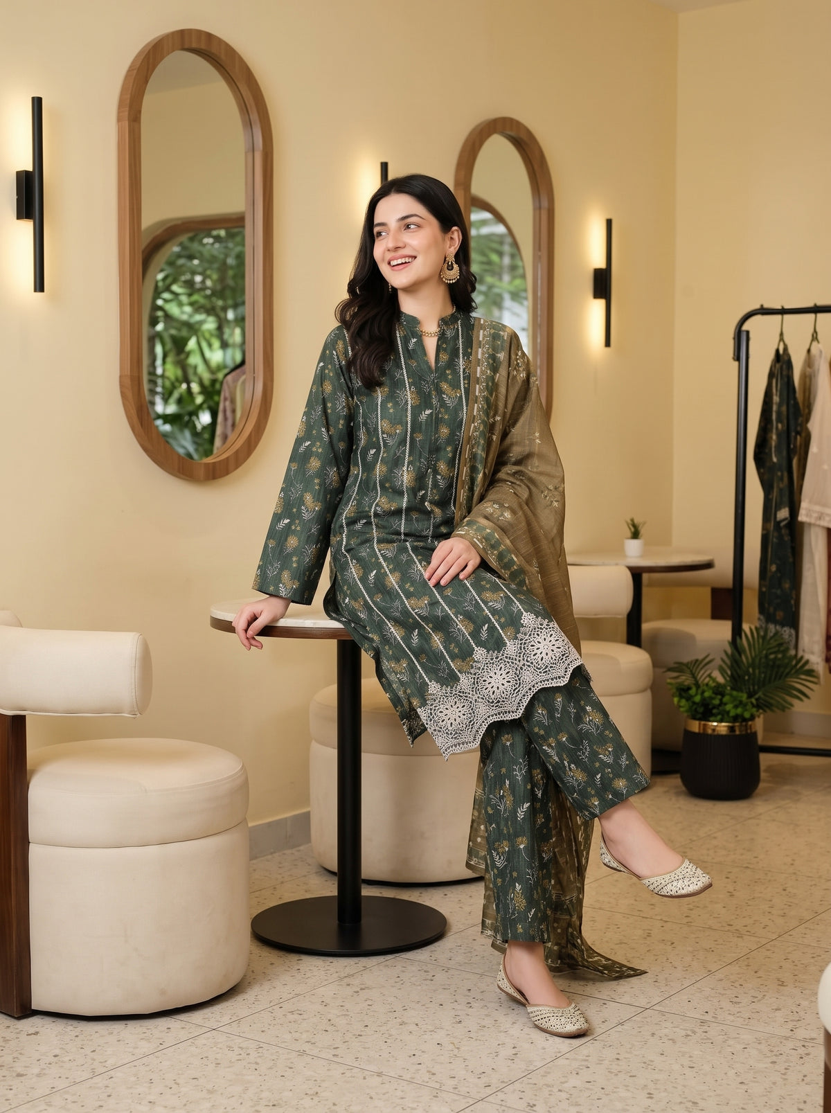 ZAINA 3pcs Un-Stitched Emb Printed Cotton [D-5962]