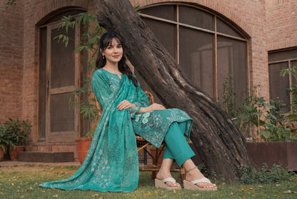 Dehleez 3pcs Stitched Printed Lawn [D-4014]