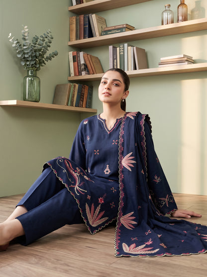 AYSANA 3pcs Un-Stitched Emb Khaddar [D-5868]