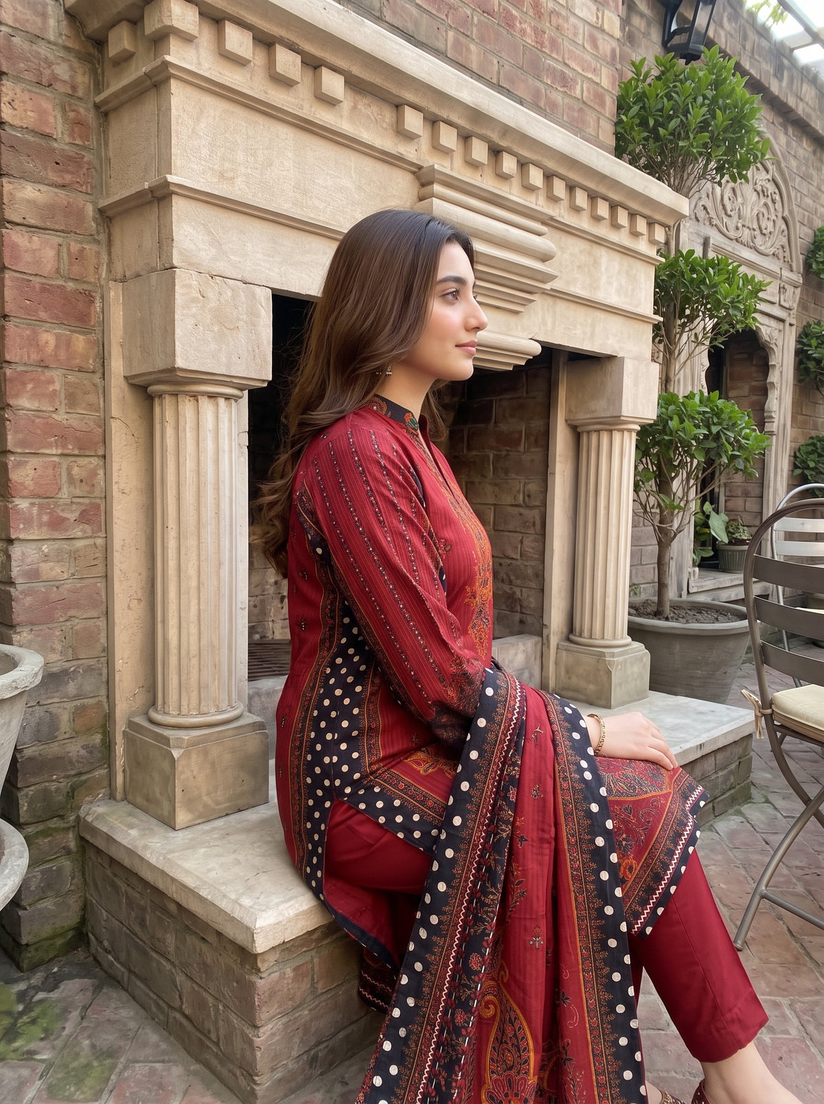 AYEZAH 3pcs Un-Stitched Print Viscose [D-08]
