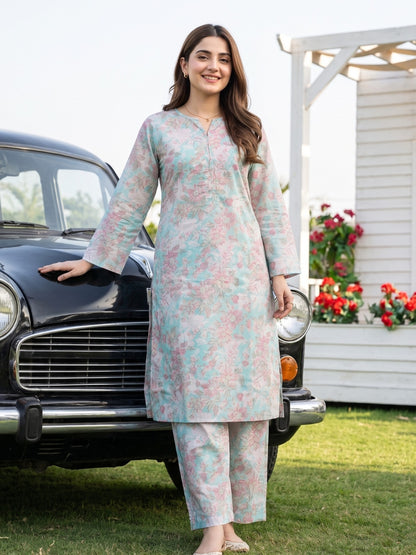 AURYN V-1 2pcs Stitched Printed Lawn [D-3201]