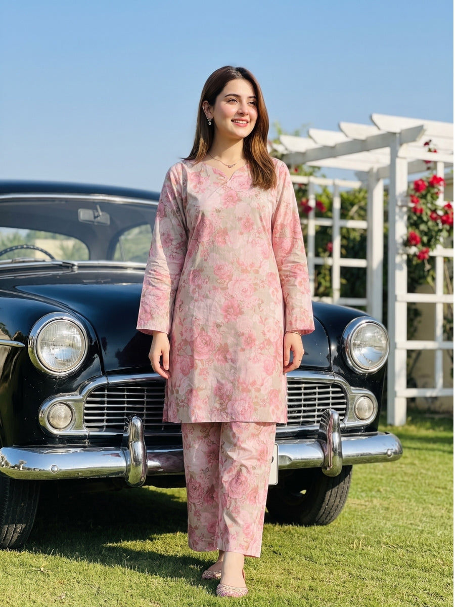 AURYN V-2 2pcs Stitched Printed Lawn [D-3208]