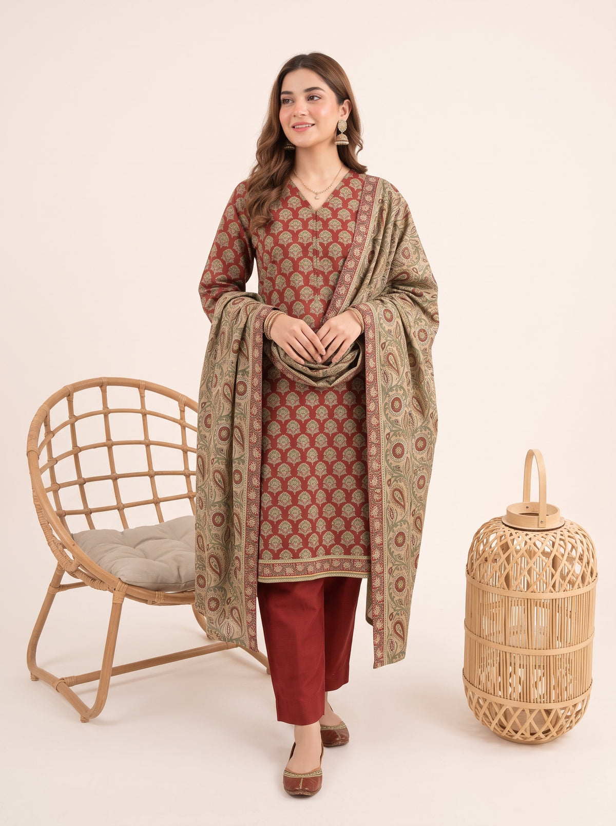 MAHRUKH 3pcs UN-Stitched Printed Khaddar [D-6148]