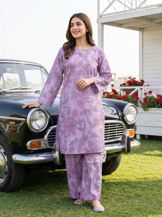 AURYN V-1 2pcs Stitched Printed Lawn [D-3203]