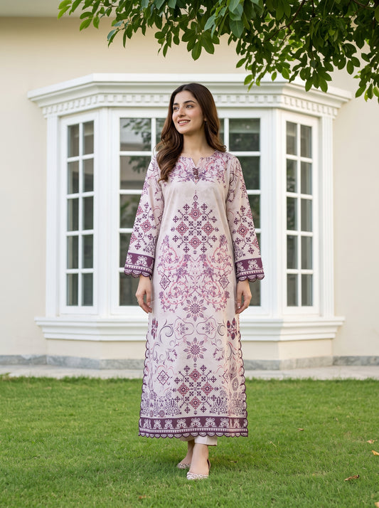 Chloris 2pcs Stitched Printed Swiss Kaftaan [D-4089]