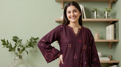 AYSANA 3pcs Un-Stitched Emb Khaddar [D-5875]