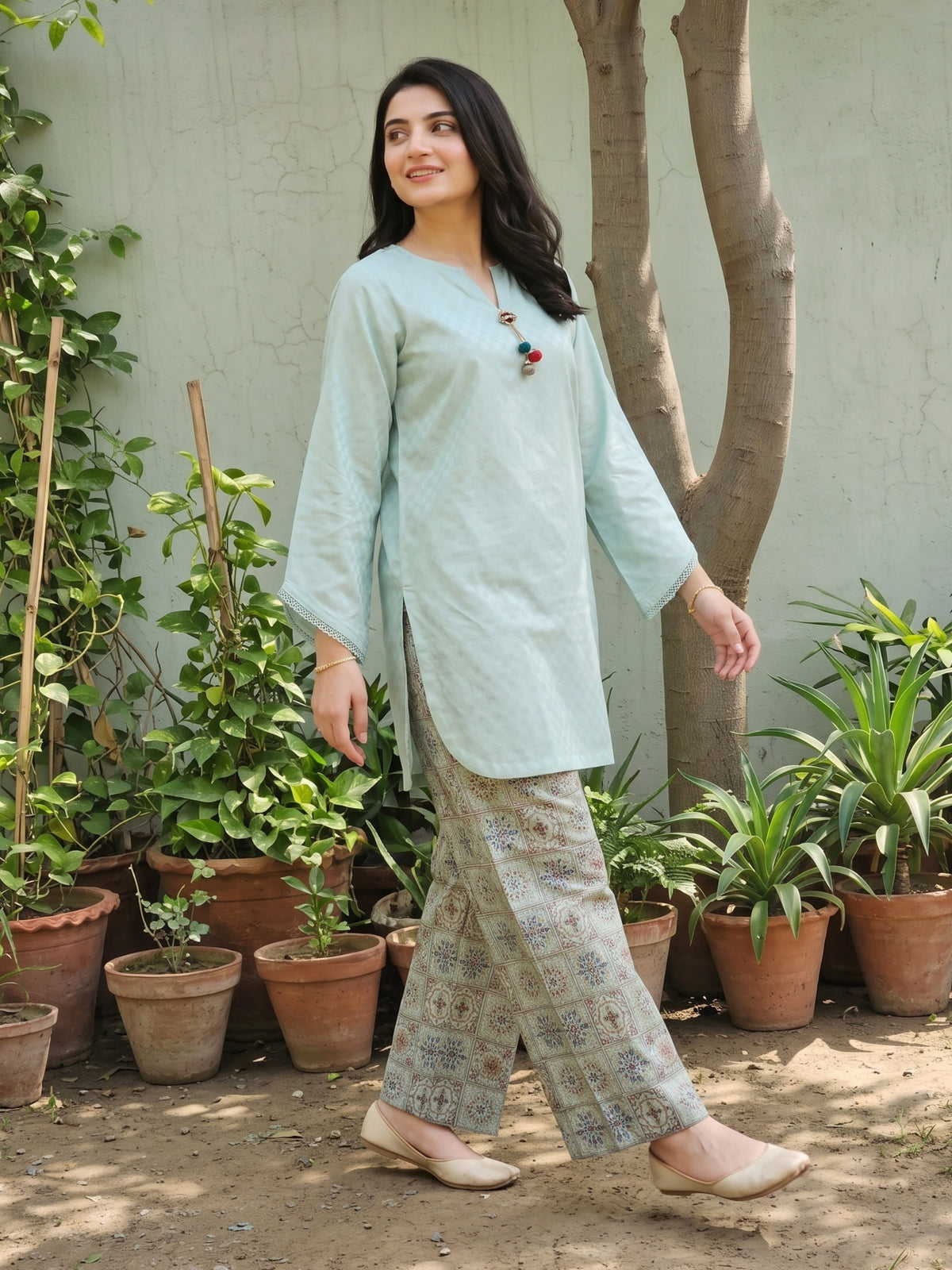 AFSANE 2pcs Stitched Emb Cotton [D-4488]