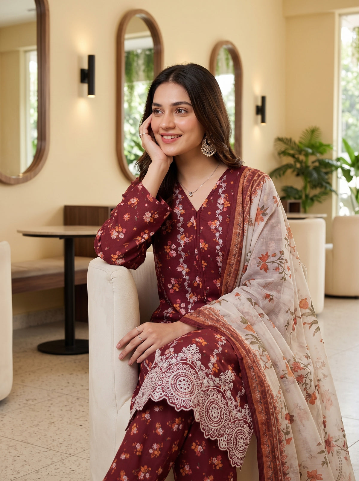 ZAINA 3pcs Un-Stitched Emb Printed Cotton [D-5957]