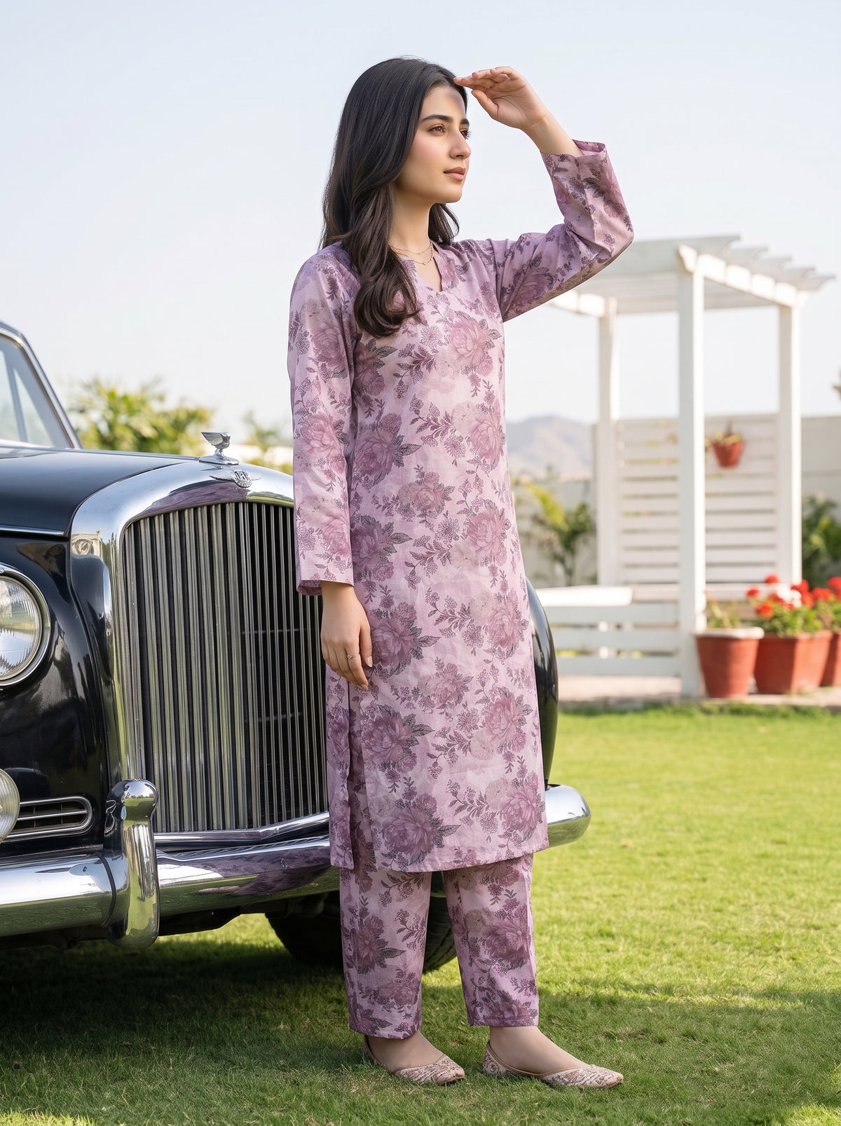 AURYN V-1 2pcs Stitched Printed Lawn [D-3211]