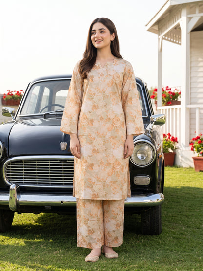 AURYN V-1 2pcs Stitched Printed Lawn  [D-3212]