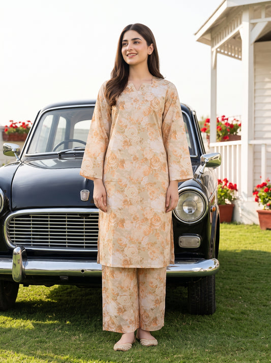 AURYN V-2 2pcs Stitched Printed Lawn  [D-3212]