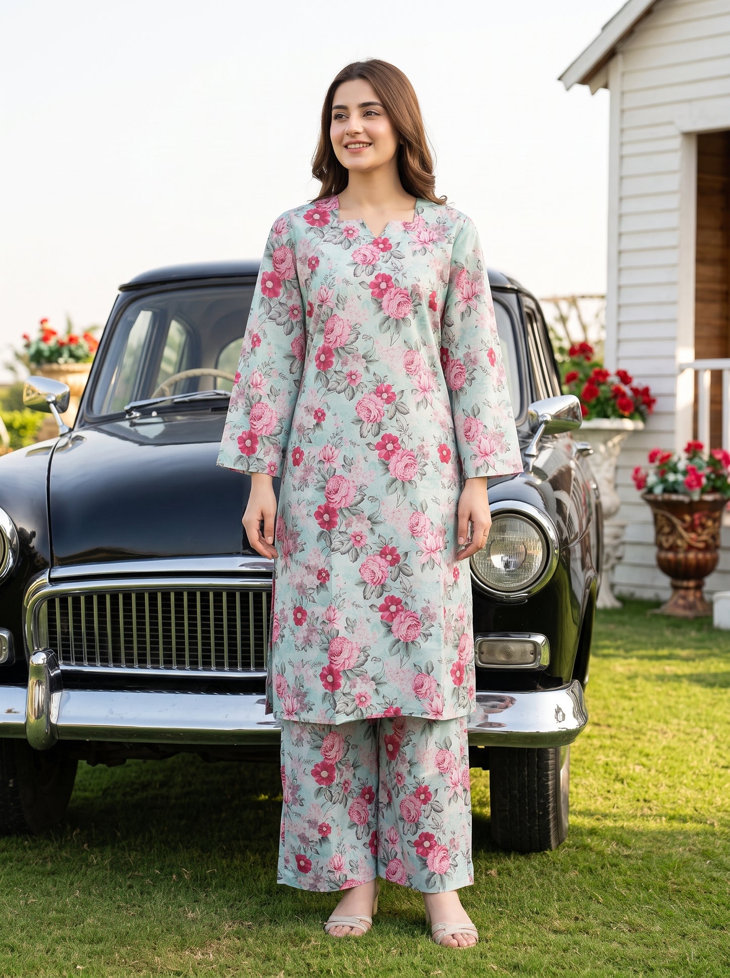 AURYN V-2 2pcs Stitched Printed Lawn [D-3213]