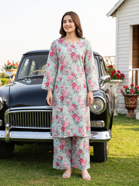 AURYN V-2 2pcs Stitched Printed Lawn [D-3213]