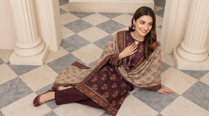 MAHRUKH 3pcs Stitched Printed Khaddar [D-6145]
