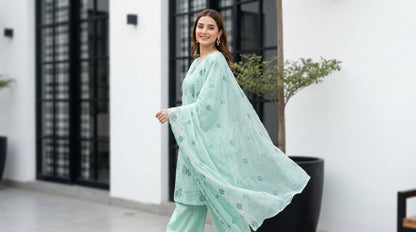 NEHAL 3pcs Un-Stitched Emb LAWN [D-4829]