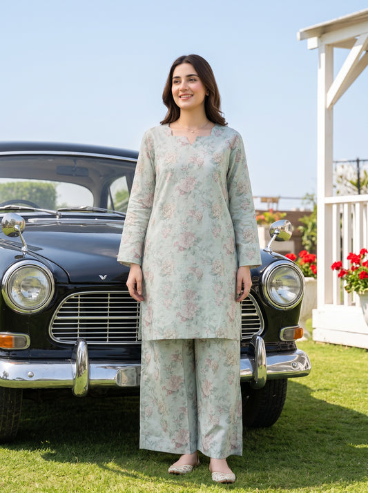 AURYN V-3 2pcs Stitched Printed Lawn [D-3218]