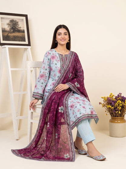 LAVINIA 3pcs Un-Stitched Printed Lawn [D-07]