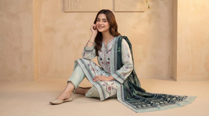 DESIR 3pcs Un-Stitched Emb Printed Staple [D-5894]