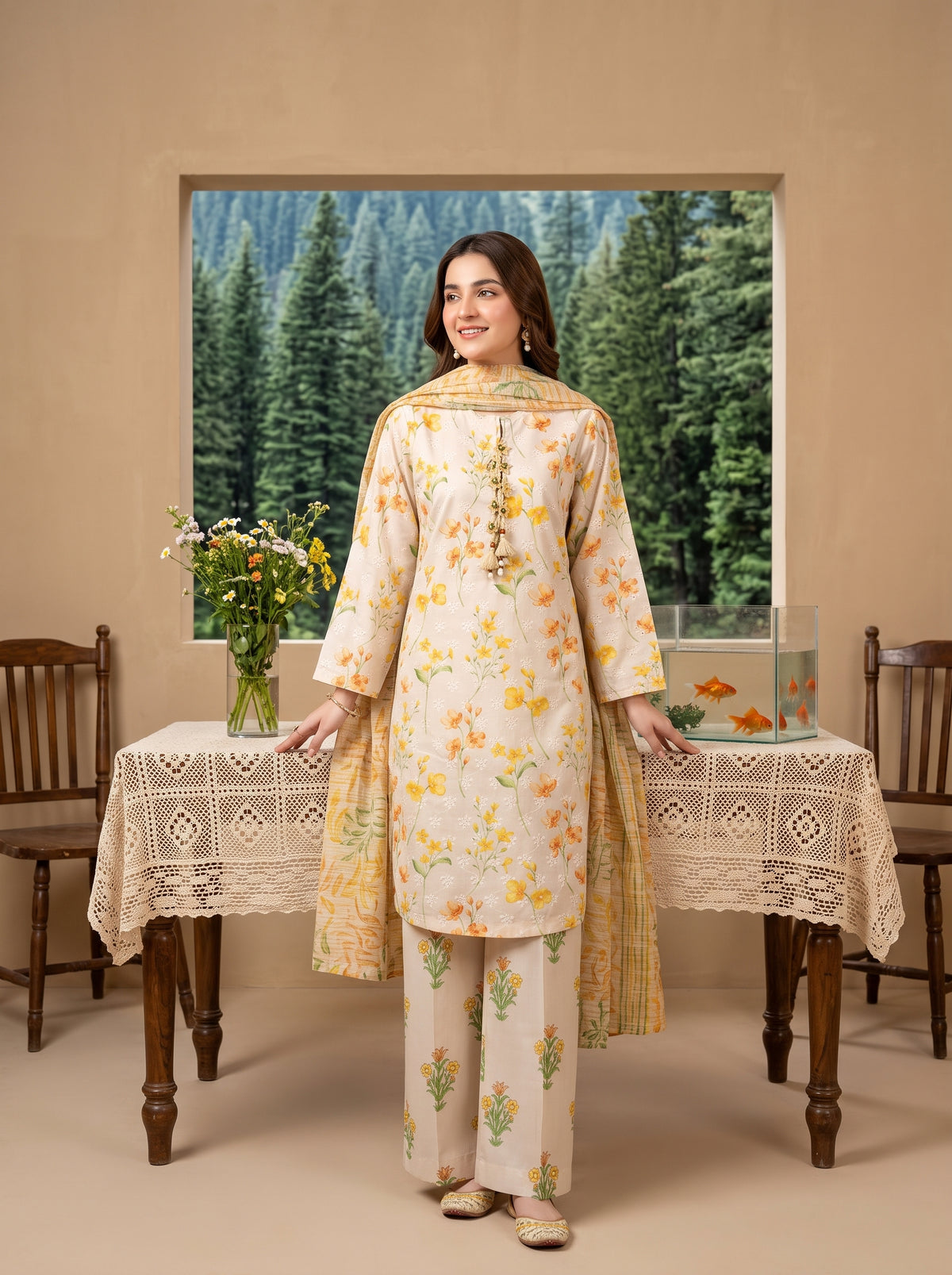 HAYAL V1 Stitched Emb Printed Lawn [D-4519]