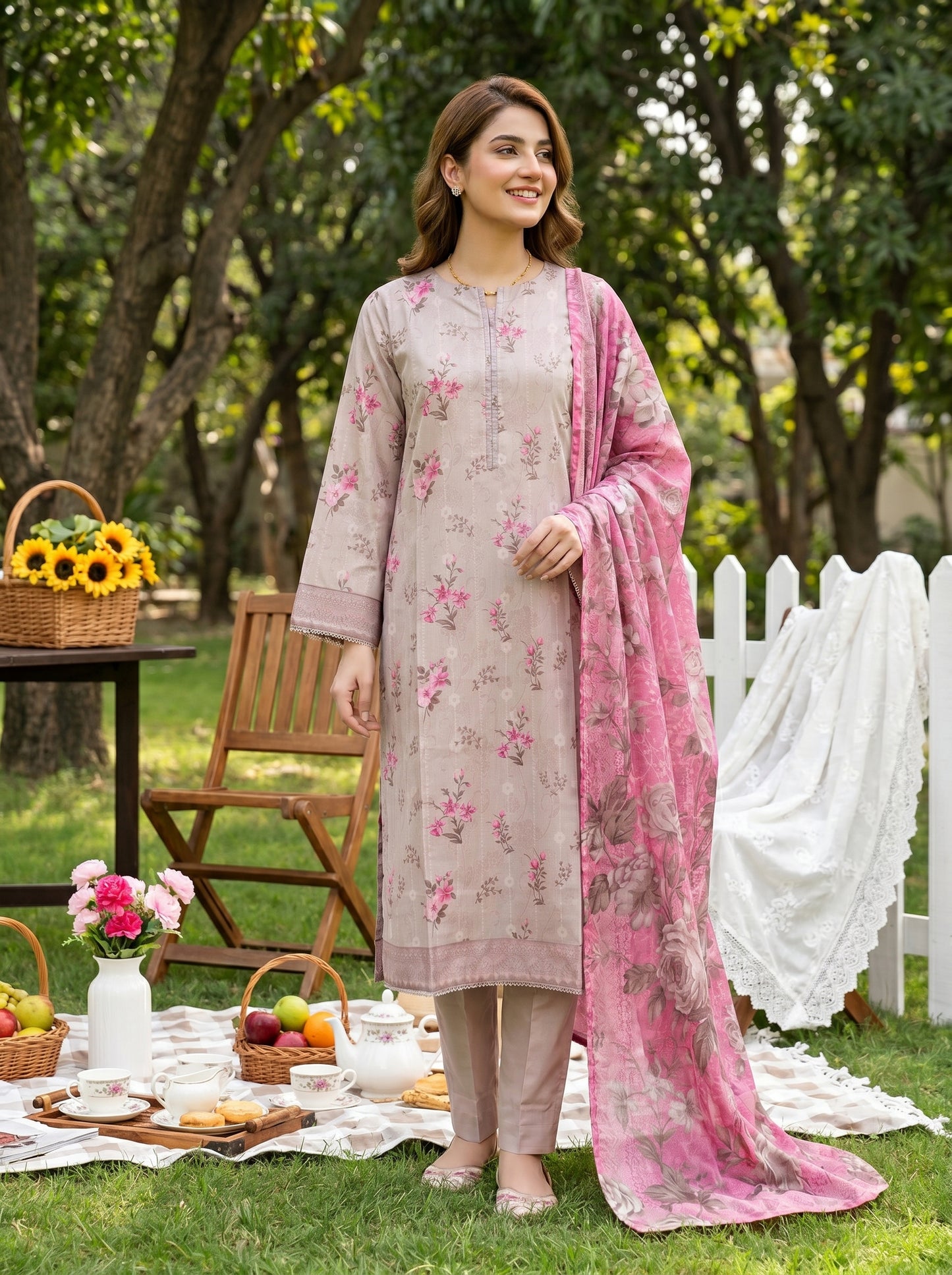 Mirage Stitched Digital Printed Lawn [D-4171]