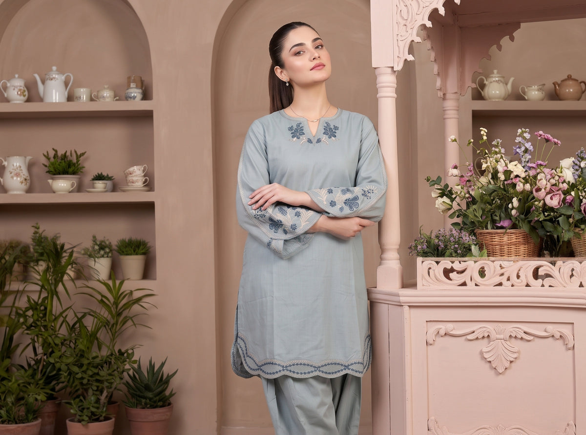 ZAIRE 2pcs Stitched Emb Cotton [D-4976]