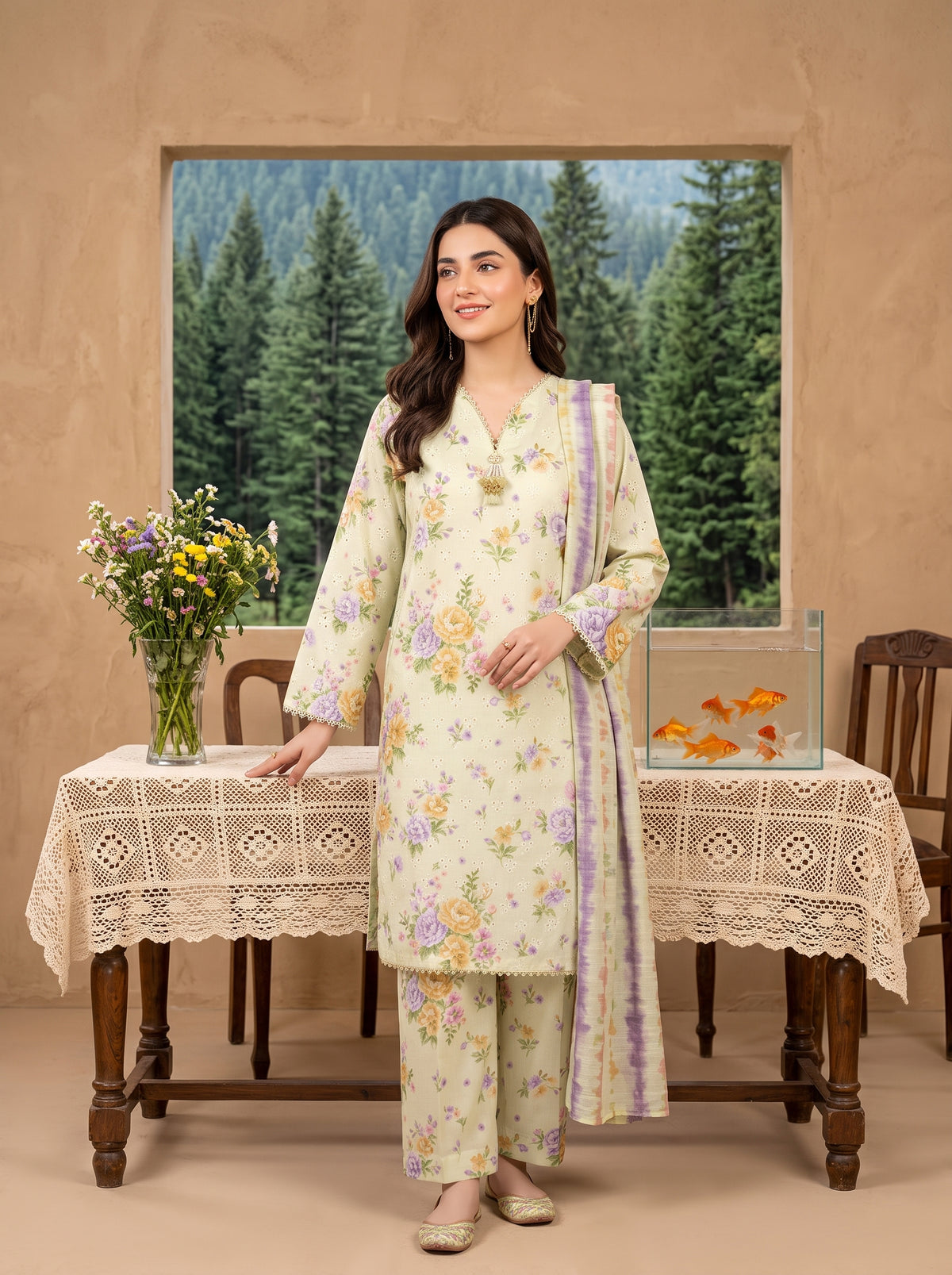HAYAL V1 Stitched Emb Printed Lawn [D-4518]