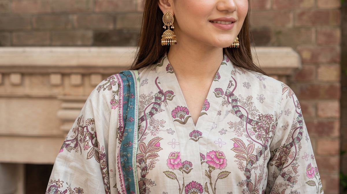 AYEZAH 3pcs Un-Stitched Print Viscose [D-05]