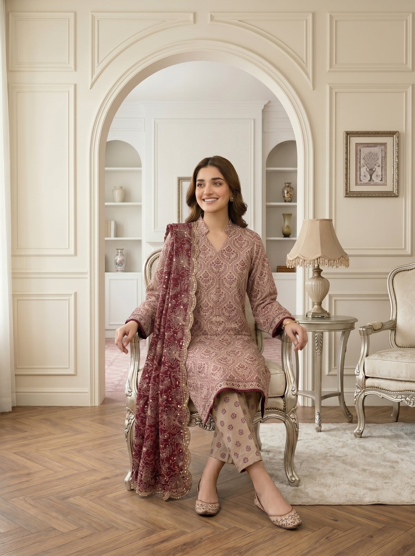 MARIUM 3pcs Un-Stitched Emb Printed Lawn [D-4143]