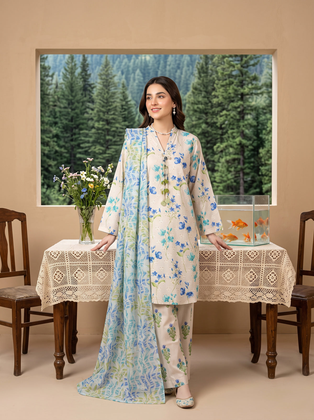 HAYAL V2 Stitched Emb Printed Lawn [D-4524]
