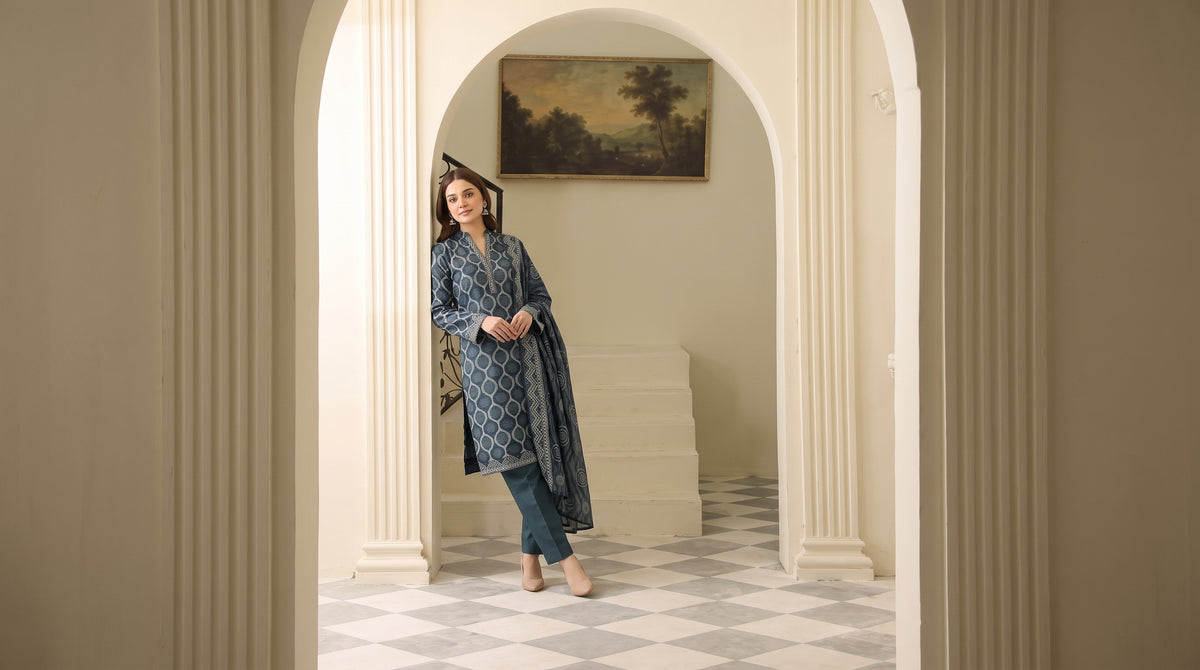 MAHRUKH 3pcs Stitched Printed Khaddar [D-6150]