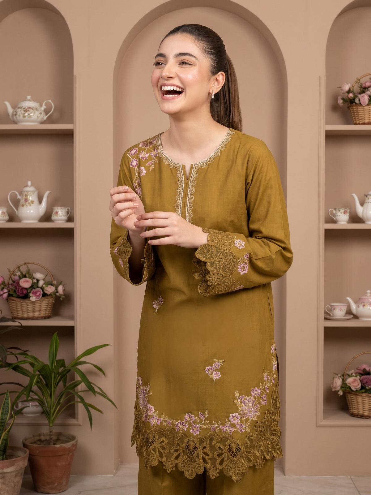 ZAIRE 2pcs Stitched Emb Cotton [D-4980]