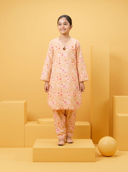 LITTLE TWIRLS 2pcs Stitched Printed Cotton [D-5598]
