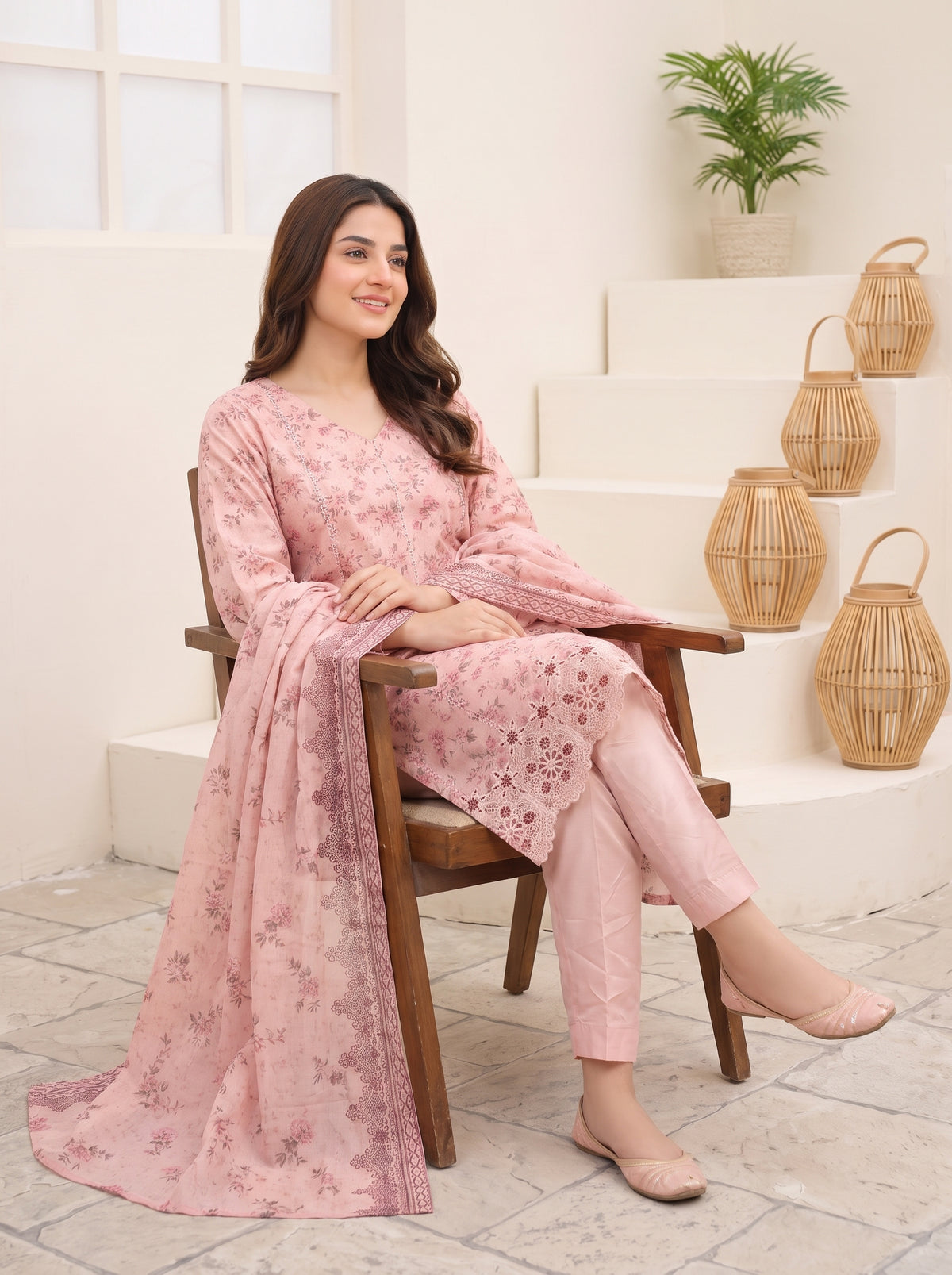 CALIA 3pcs Un-Stitched Emb Printed Staple [D-6074]