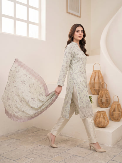 CALIA 3pcs Un-Stitched Emb Printed Staple [D-6071]