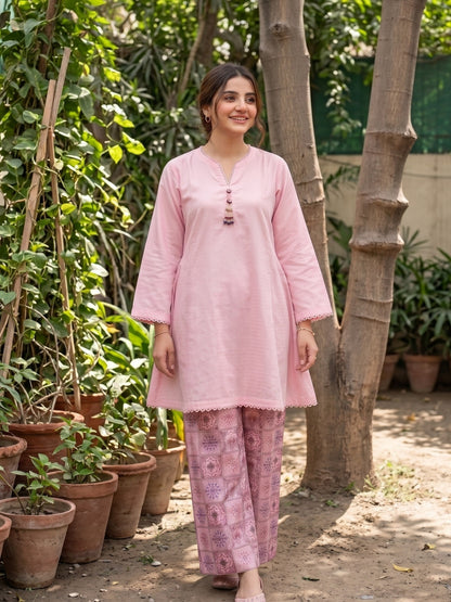 AFSANE 2pcs Stitched Emb Cotton [D-4487]